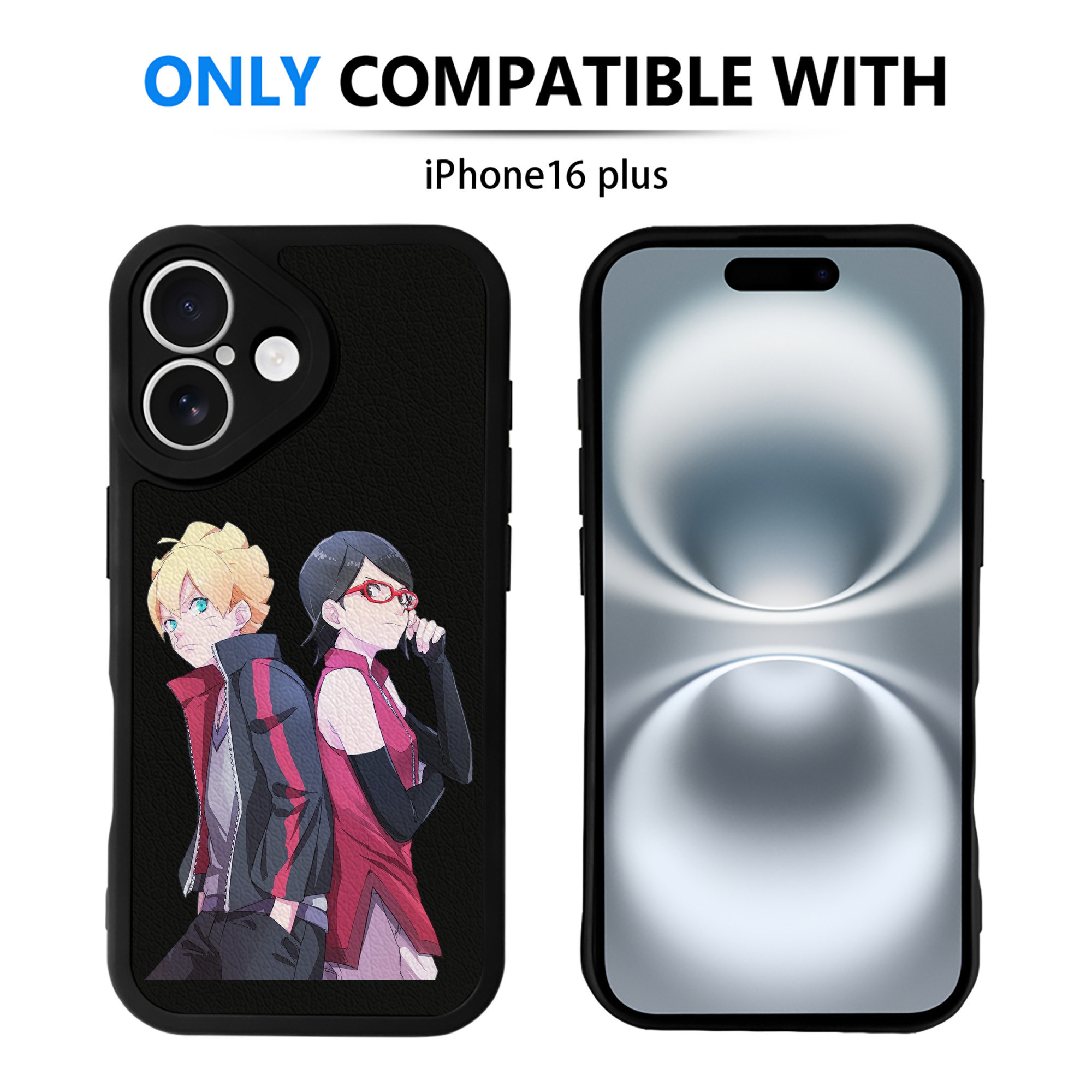 （画像用） NARUTO -ナルト- うちは サラダ Uchiha Sarada 【iPhone 16シリーズ対応】シリコンスマホケース（レザー調） 材質：シリコン